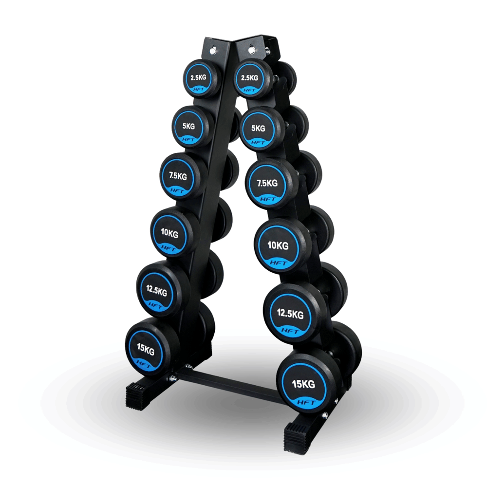 เซ็ตดัมเบลแบบกลม 6 คู่ พร้อมแร็ค HOMEFITTOOLS R601 น้ำหนัก 2.5-15 KG